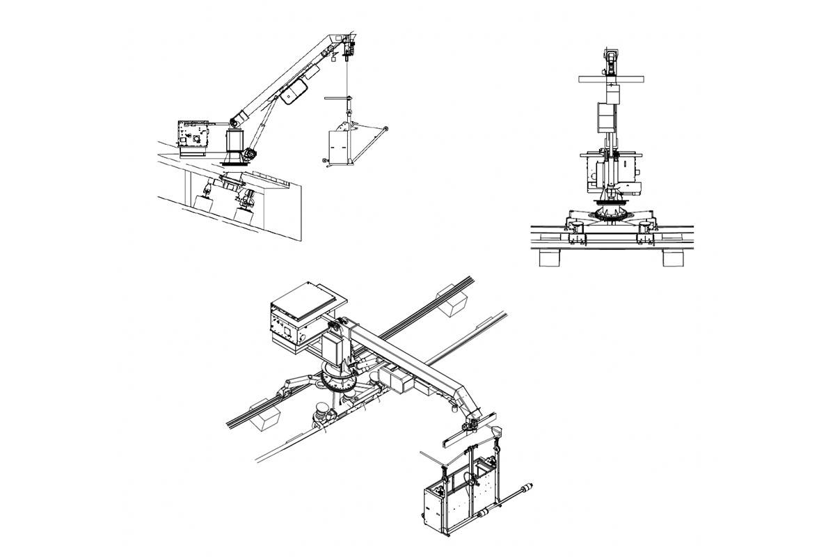 Machines with one or more features are called SO type. SO types can have telescopic or fixed jib and telescopic, fixed or luffing mast, designed with small, medium and long outreaches.
Systems are located on building terraces, buildings up to 320 m height. This system can be designed with multilayer drum hoisting unit or platform mounted hoisting unit.