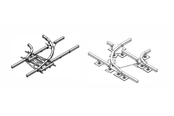 With free laid tracks, if appropriate for the project site and design of the machine, you can prevent drilling on the concrete and easier to install when compared with anchored track. 
