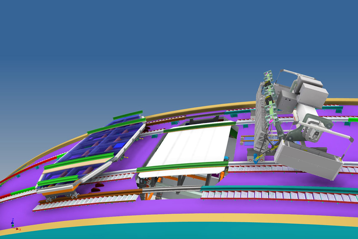 Automatic cover systems integrated into the facade to store the machine. When the machine reaches the parking area, the covers are closed, ensuring that the building's perfect exterior appearance is preserved.